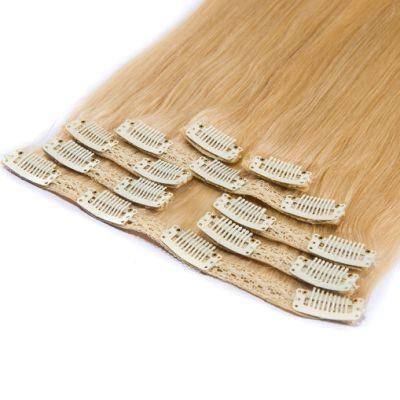 10A Grade Virgin Brazilian Human Hair Clip in Hair Extensions 16-20inches Blonde Hair Extensions