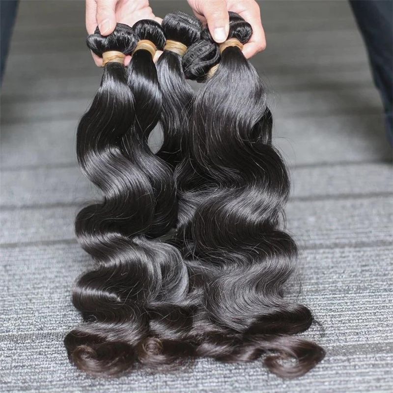 32 34 36 38 40 Inch Raw Indian Body Wave Hair Bundles, Peruvian 100% Human Hair Weft, Super Long Mink Brazilian Human Hair Weave