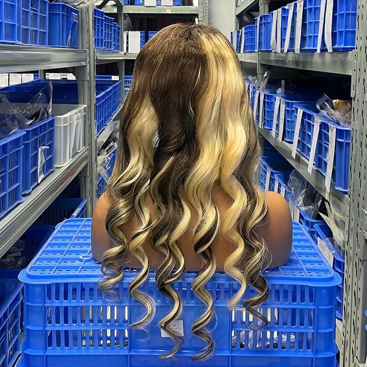 Wholesale Lace Front Wig Highlight Spring Wave Loose Wave Human Hair Lace Wig Custom Brazilian Virgin Hair Wig