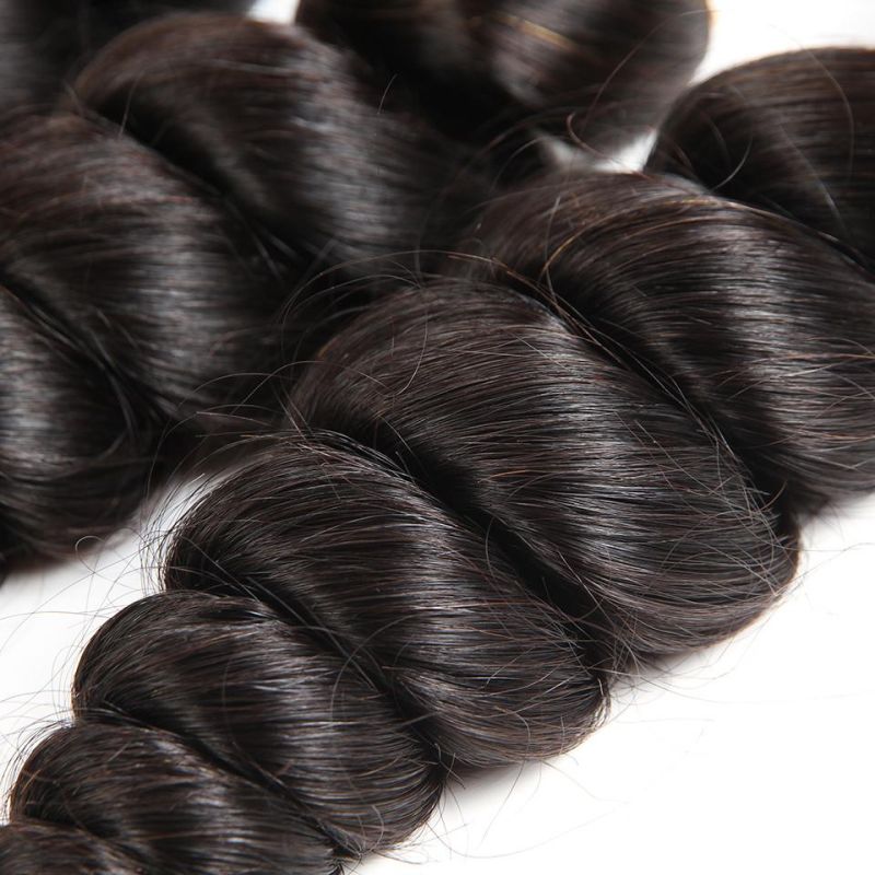Wholesale Brazilian Virgin Human Hair Bundles with Frontal Loose Wave