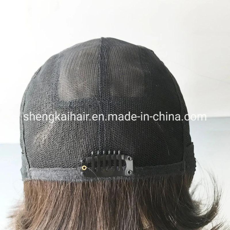 China Wholesale Good Quality Handtied Human Hair Long Black Straight Hair Wigs 566