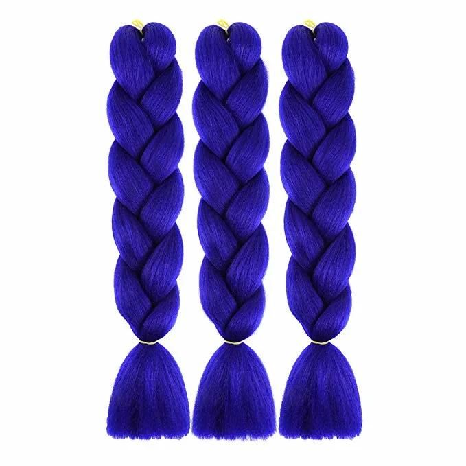 Factory Wholesale Hair Extension Blue Solid Synthetic Braids