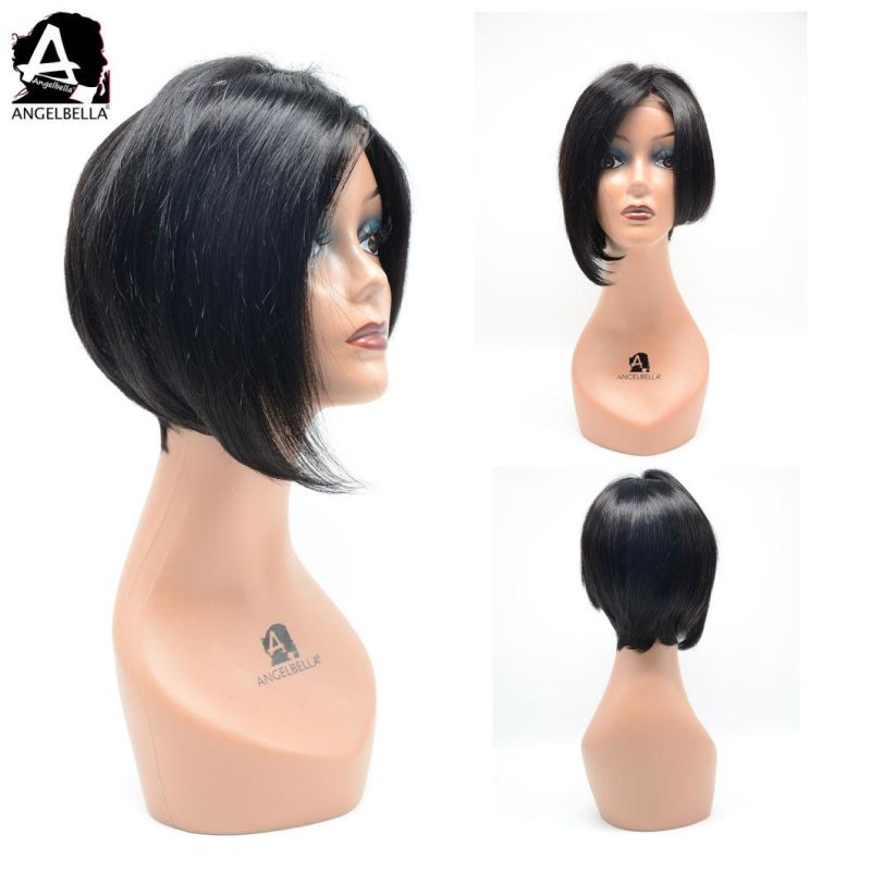 Angelbella Raw Mink Brazilian Hotsales Lace Front Wigs Natural Black Human Hair Wig