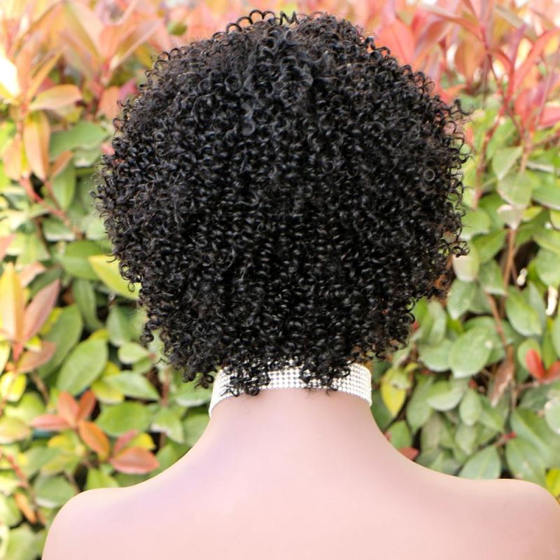 Kbeth Afro Kinky Curly Wig with Bangs Full Machine Made Scalp Top Wig 200 Density Remy Brazilian Short Curly Human Hair Wigs Wholesale