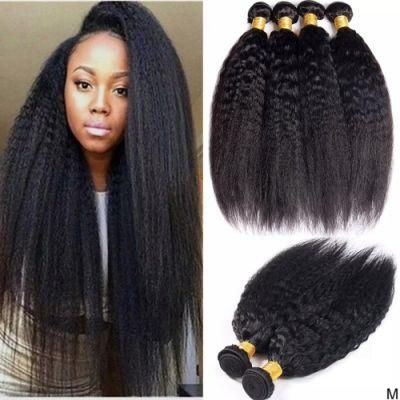 Kbeth 22 Inch Kinky Straight Hair Extension 100% Remy Human Hair Weaves 3 Bundles Peruvian Yaki Straight Hair Bundles for Women