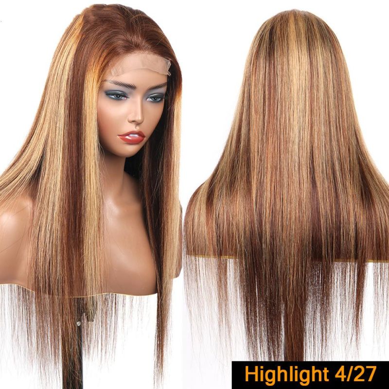 Kbeth Human Hair Wig for Black Girls 2021 fashion Summer Sexy Brown 100% Virgin Brazilian Remy Custom 30 Inch Length Cool and Soft Ombre Color Wigs Wholesale