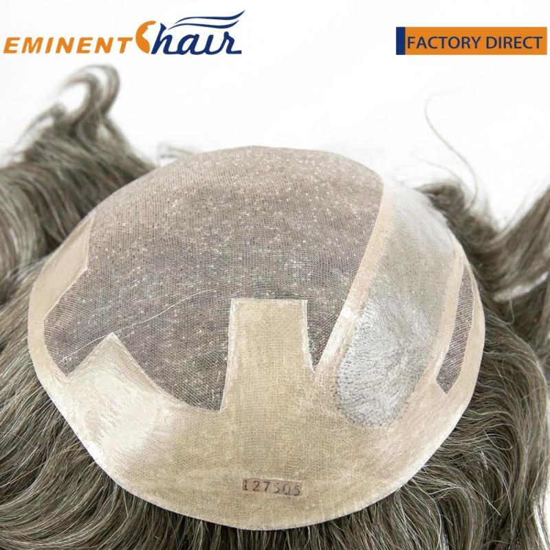 Undervent Fine Mono with PU Edge Toupee Custom Men′ S Wig