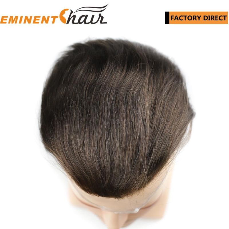 Natural Hairline Lace Front Indian Hair Men′s Hair Replacement System