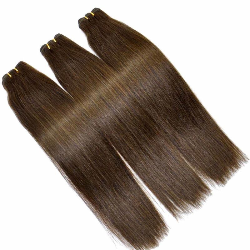 100% Remy Human Hair Extensions Dark Brown Silky Straight Hair