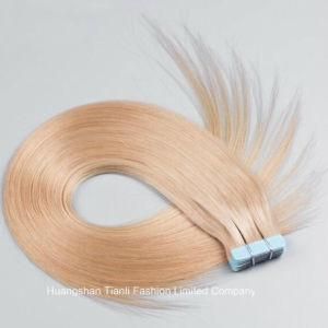 26&quot; Blonde Brazilian Tape Hair Extensions Human Hair Blue Glues