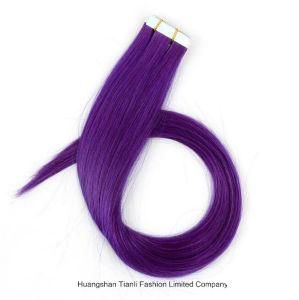 7A Human Virgin Tape Hair /Red Blue Pink Purple