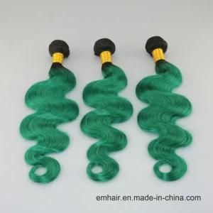 Two Tone Real Hair T1b to Green Virgin Hair Human Hair Bundles