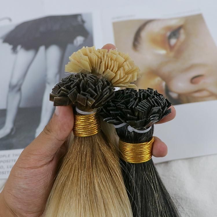 10A Grade Raw Peruvian Straight Flat Tip Human Hair Extensions