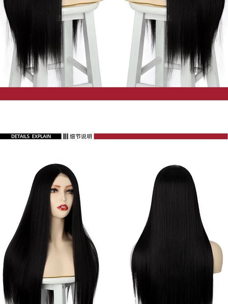Wigs European and American Women′ S Wigs, Long Straight Hair, Lace, Chemical Fiber, Women′ S Wigs