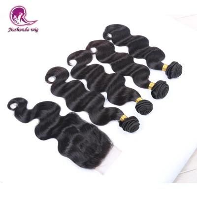 Lace Closure Virgin Hair Bundles Peruvian Hair