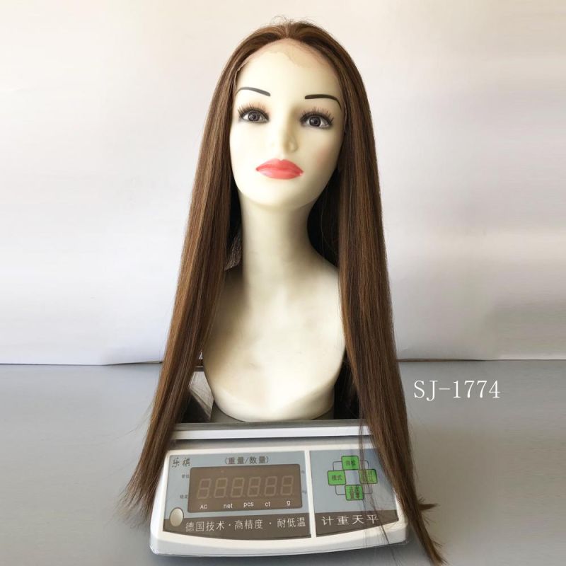 Wholesale Good Quality Full Handtied Ombre Color Straight Hair Lace Front Wigs with Synthetic Hair 619