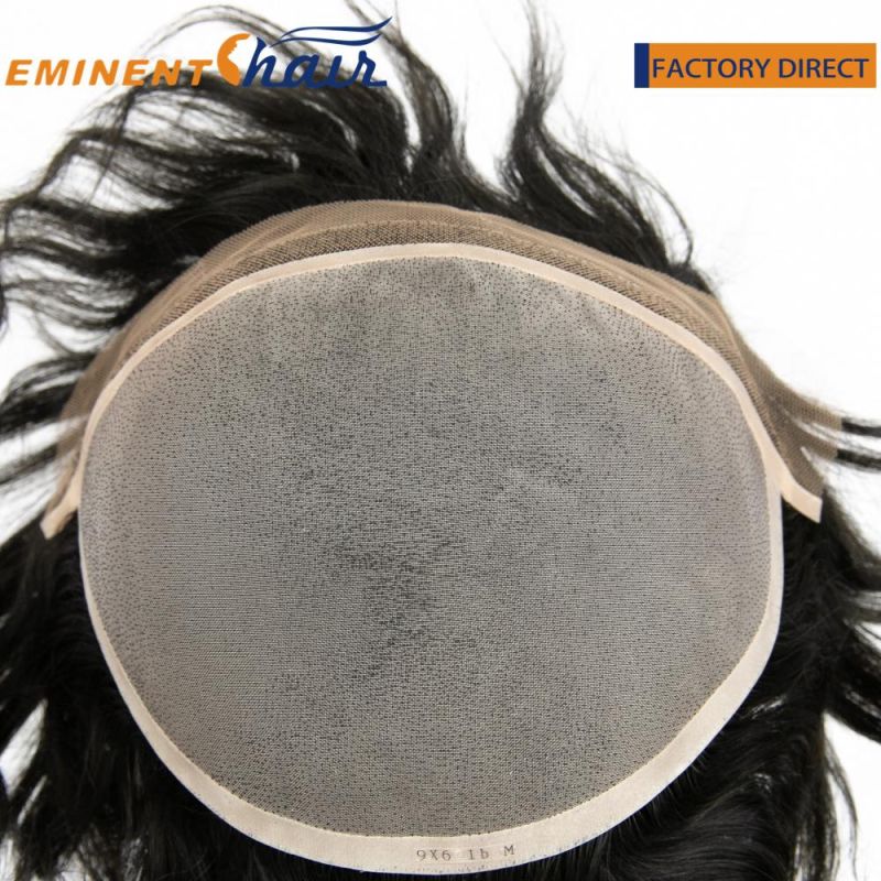 Instant Delivery Indian Human Hair Men′ S Mono with Lace Front Stock Toupee