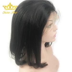 Natural Black Color 100% Human Hair Lace Frontal Bob Wigs with Natural Hairline and Baby Hair