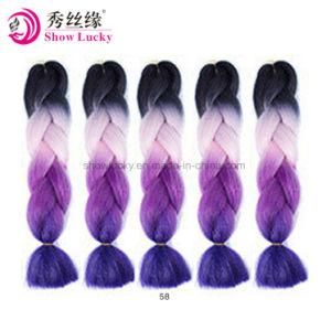 24&quot; Kanekalon Braiding Hair Ombre Two Tone Colored Jumbo Braids Hair Synthetic Hair for Dolls Crochet Hair 100g/Pack