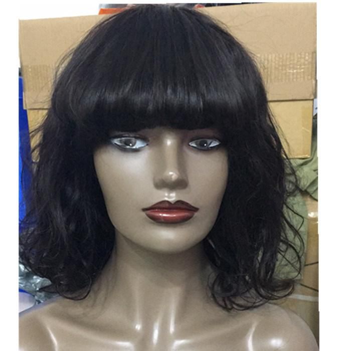 Wholesale Cuticle Aligned Hair Wig Brazillian Human Hair Wigs Natural Hair with Bang
