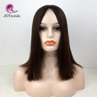 None Lace Silky Straight Bob Thick End Hair Wig Skin Silk Top Jewish Wig Kosher Wigs European Virgin Human Hair Double Drawn Weft