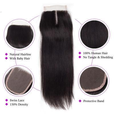 Kbeth Human Hair Toupees 4*4 for Sexy Women Gift Remy 100% Virgin 4X4 Middle Part Swiss Lace Frontal Cheapest 16inch Straight Closure From China