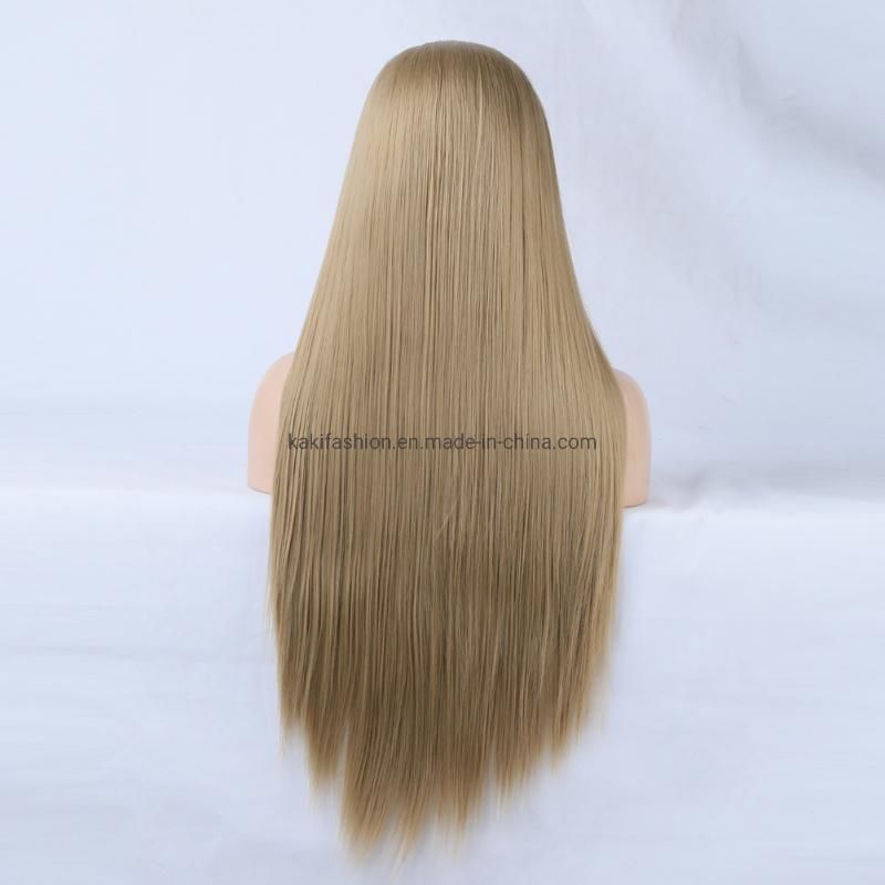 Wholesale Heat Resistant Silky Straight Lace Flaxen Front Women Fiber Wig