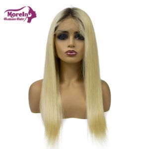 180% Density 1b#613 Straight Wig Pre Plucked Remy Ombre Blonde Full Lace Human Hair Wigs