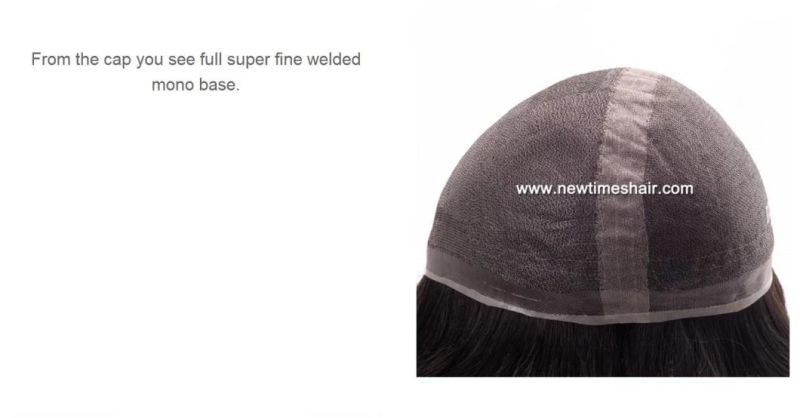 Luxury Stocked Men′s Wig Cap Super Fine Welded Mono Base Hair System