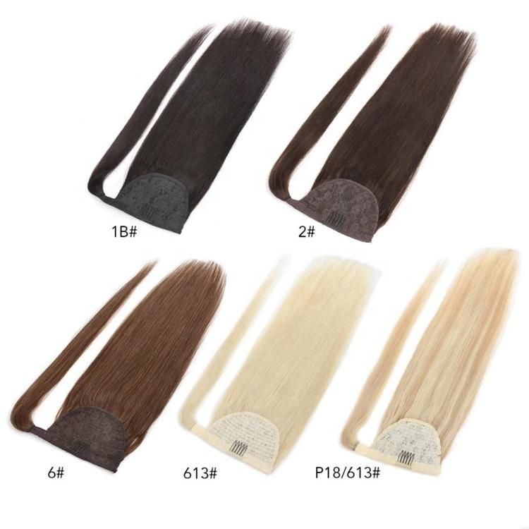 Kbeth European Ponytail Hair Extensions 100g Cuticle Aligned Ponytails 180º C High Tempertural Resistance 100% Vigin Human Hair Ponytails Extension
