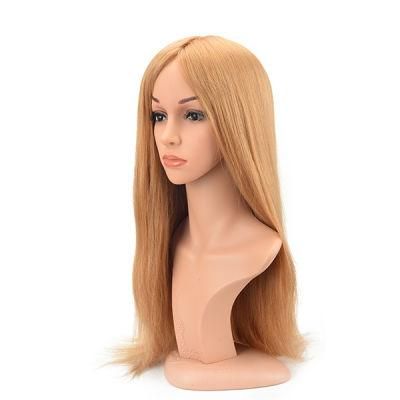 Silk Top Lace Wig Long Blond Color High Quality Human Hair Female Toupee