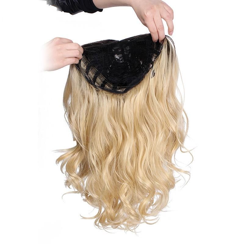 24inch Ombre Blonde Wig Synthetic Long Wavy Wigs for Women