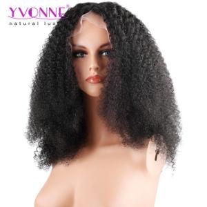 Yvonne 180% Density Afro Curly Lace Front Human Hair Wigs Brazilian Virgin Hair Natural Color