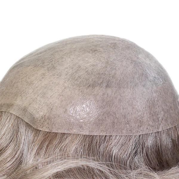 Transparent Thin Skin with PU Gauze Around Men′s Hair Toupee