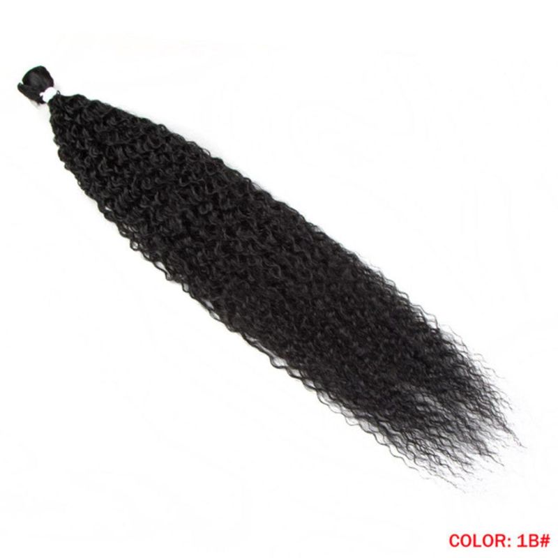 Kinky Curly Ponytail Hair Bundles Soft Long Brazilian Human Hair Weave Ombre Brown Blonde Hair Extensions 32 Inches