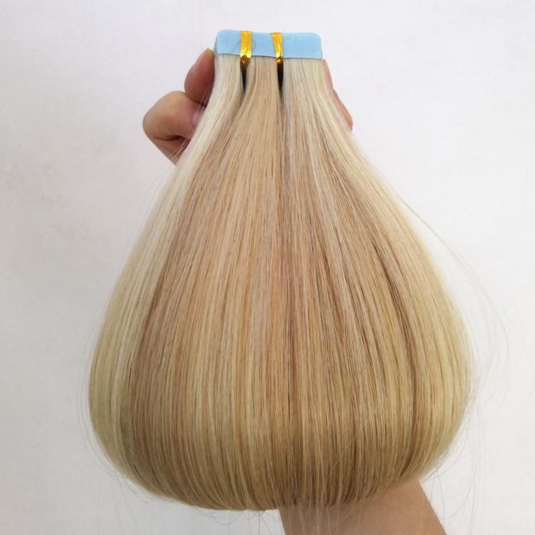 Invisible Aligned 100% Russian Human Hair Double Drawn Tape in Hair Extensions
