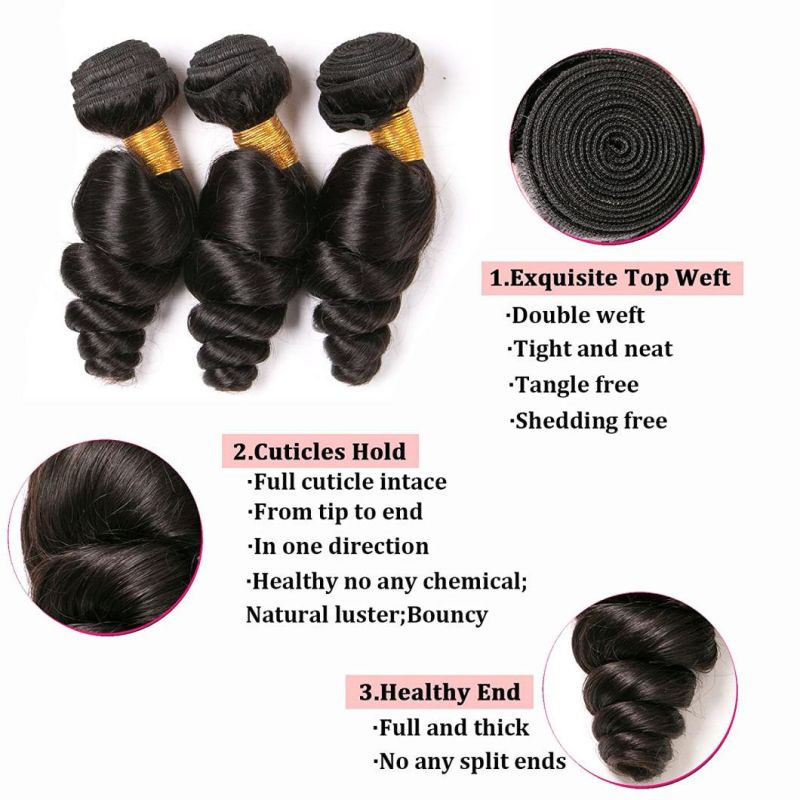 Loose Wave Brazilian Hair Bundles 28 Inch Long Bundle Unprocessed Real 100% Virgin Human Hair Weave Extension Natural Black Color