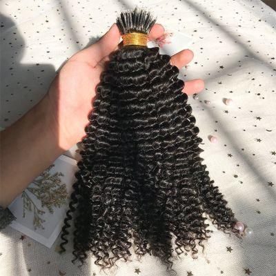 Wholesale 100% Human Hair 3mm Kinky Curly Nano Rings Brazilian Hair Extension