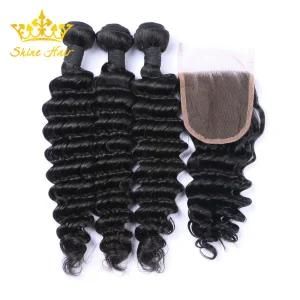 Unprocessed Remy Brazilian Human Hair for Mink Virgin Hair Bundles of Deep Wave Natural Color