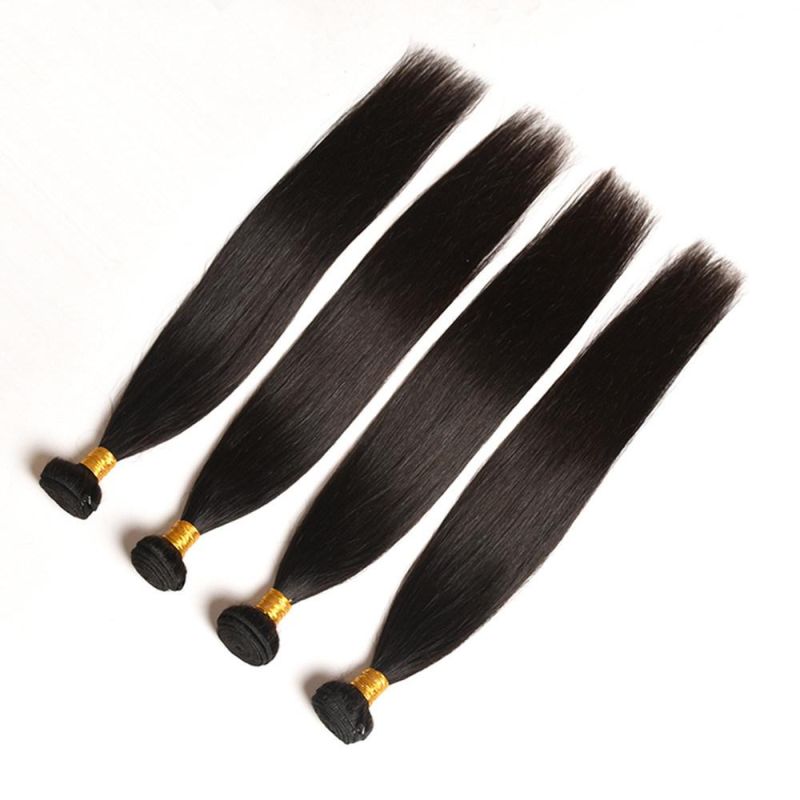 Brazilian Straight Hair Human Hair Weave Bundles Extension Natural/Jet Black Remy 1/3/4 PCS Hair Bundles