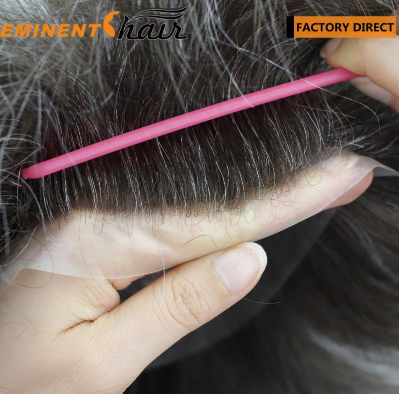 Natural Hairline V Looped Men′s Toupee Human Hair Prosthesis