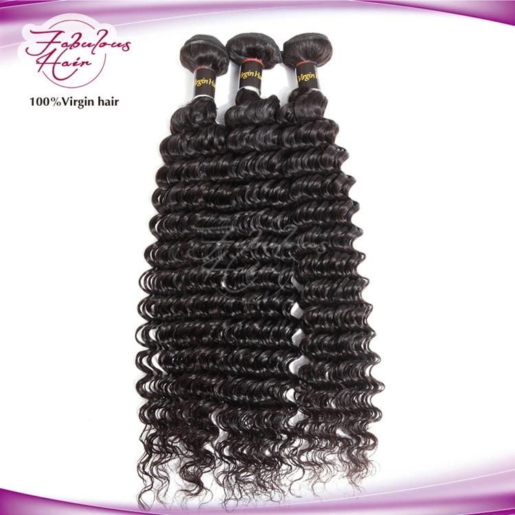 Deep Wave Unprocessed Raw Human Hair Weft with Virgin Hair