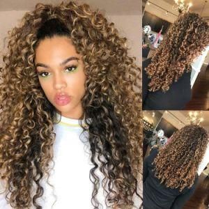 13X4 22inch Curly Lace Front Wigs Human Hair with Baby Hair