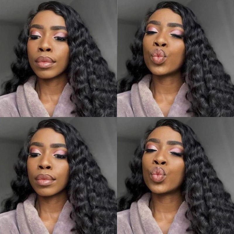 HD Lace Frontal Wig Deep Wave Human Hair Lace Front 4X4 Wigs with Closure Pre Plucked Bleached Knots Wigs 150% 13X4 Loose Deep T Part Lace Wig 28 Inch