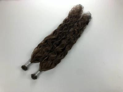 Wavy U Nail Tip Machine Made Remy Human Hair Extensions Pre Bonded Fusion Keratin Hair Capsules 20&quot; 1.0g/S