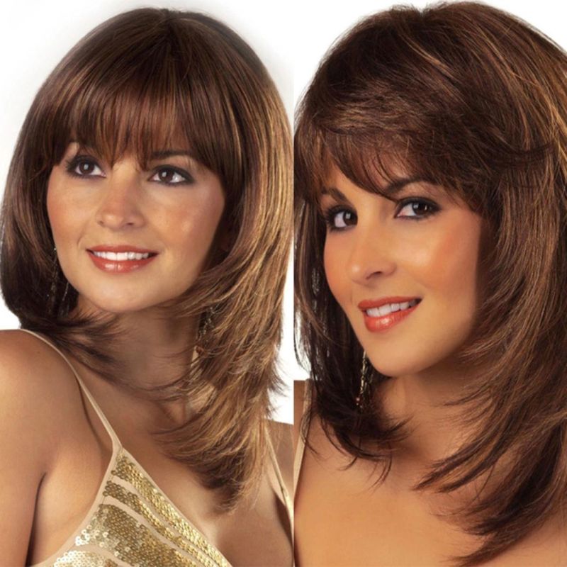 Synthetic Wig Natural Hairline Women Heat-Resistant Wigs Natural Wave Wig for Black and White Women
