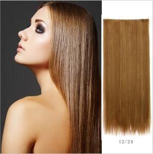 Natural Long Straight Hair Synthetic Wigs Extension with 5 Clips