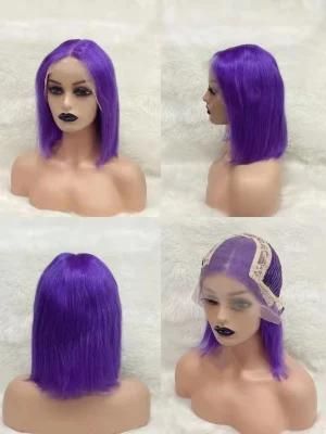 Brazilian Human Hair Bang Bob Bang Front Lace Wig