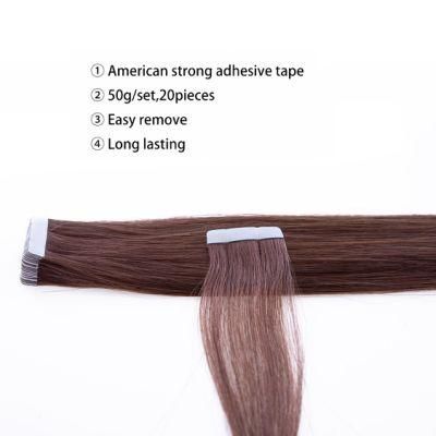 Best Quality Human Hair Extension Virgin Brazilian Tape in Hair