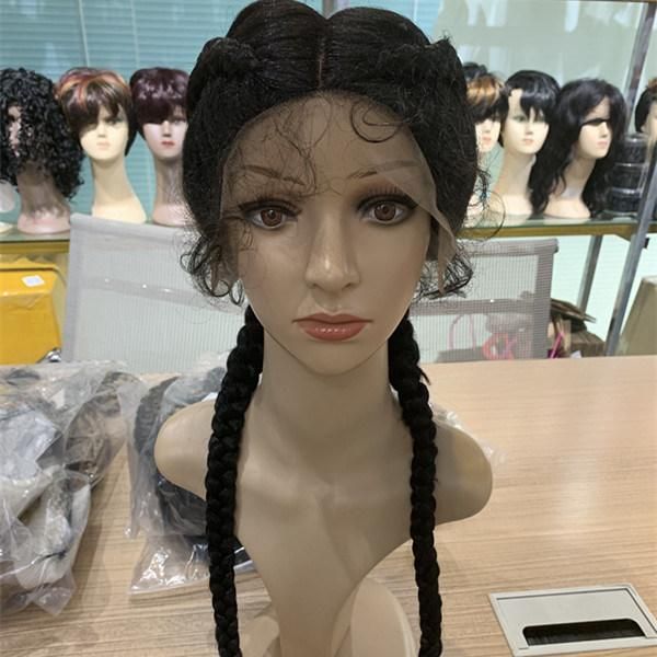 Chinese Factory Synthetic Hair Lace Front Wig Braided Wig for Women
